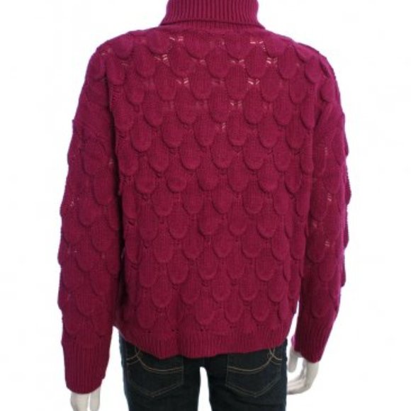 Hot Pink Turtle Neck Sweater, fall winter sweater - Picture 2 of 2